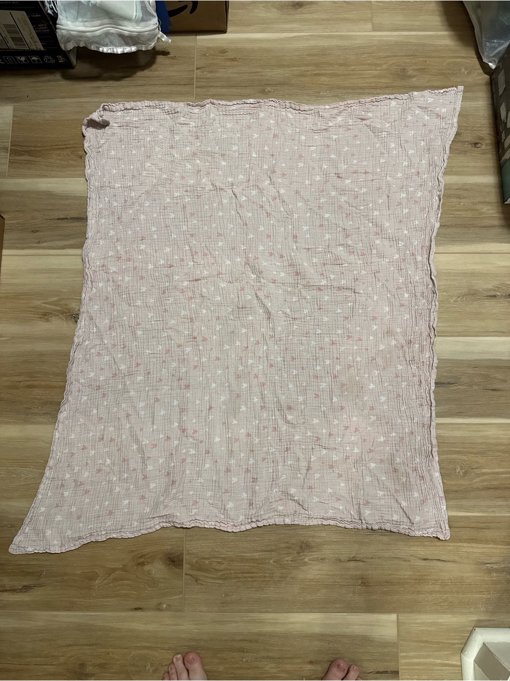 Pink hearts muslin swaddle